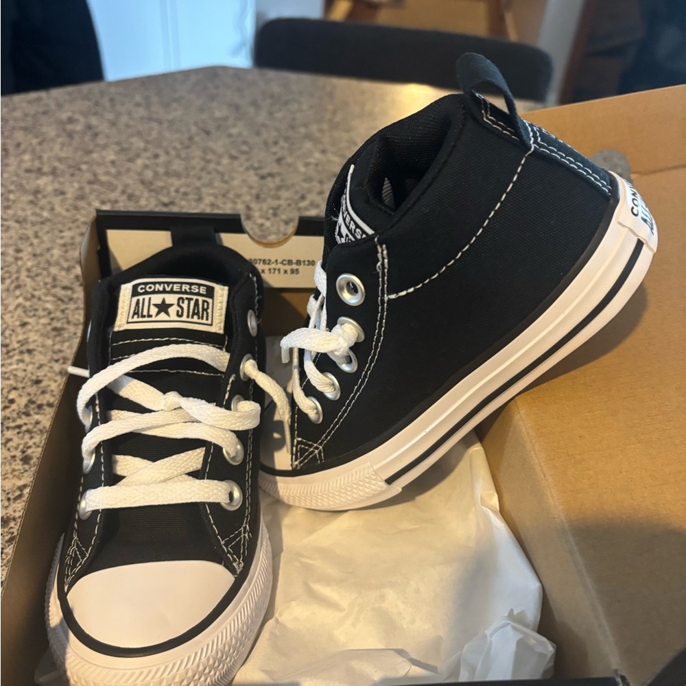 Converse Kids Black and White High-Top Sneakers
